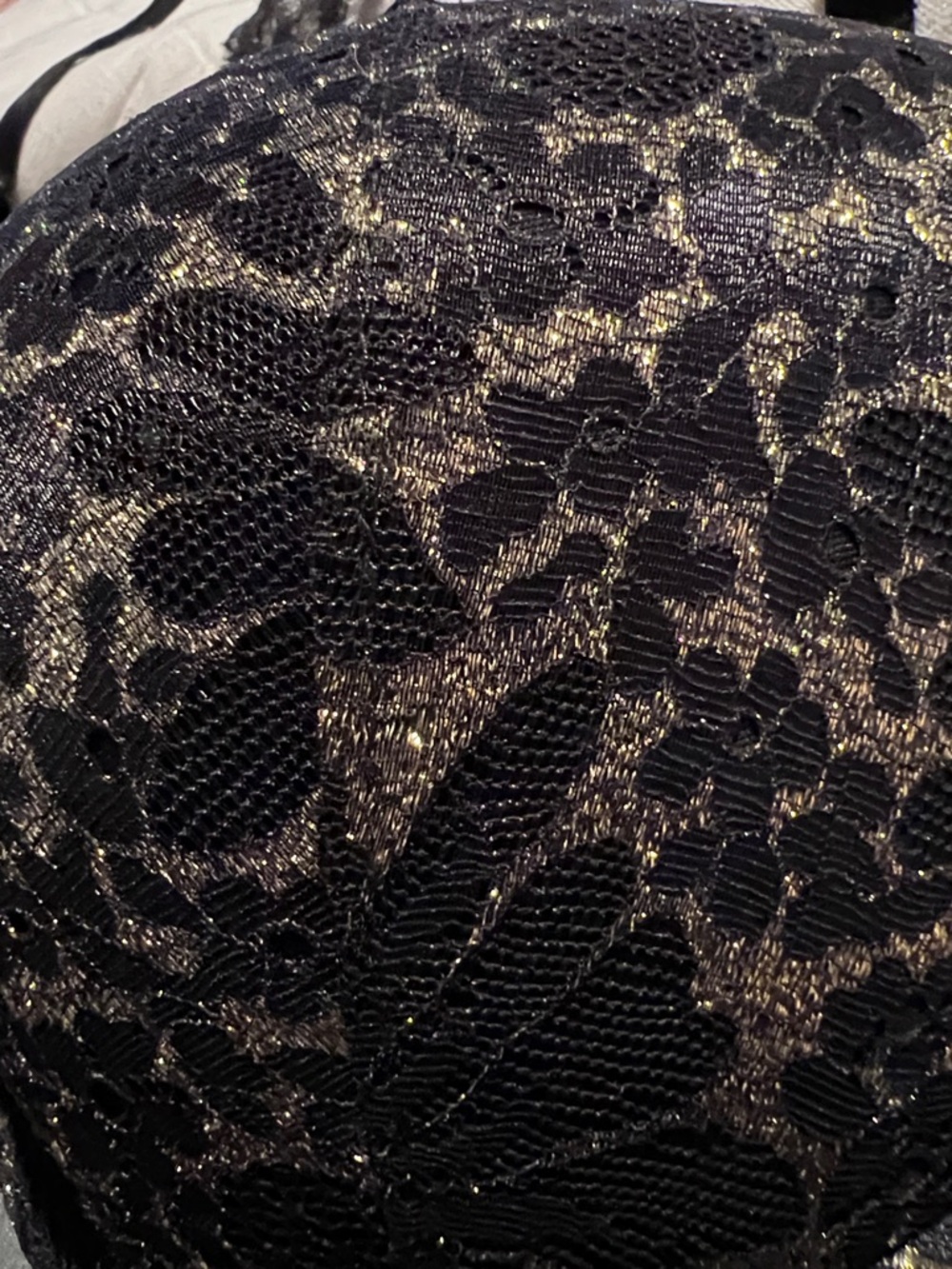 Victoria's Secret Push Up Black Bra with Gold Lace Racerback - Picture 5 of 12